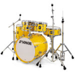מערכת תופים 5 חלקים + אביזרים "22 SONOR AQ1 Stage Set YW 17345 Yellow