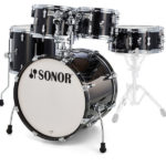 מערכת תופים 5 חלקים ללא אביזרים "22 SONOR AQ2 Stage Set TSB 13114 Transp.Stain Black