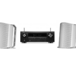 חבילת סאונד לגינה | Polk Audio ATRIUM6  לבן +  מגבר  AVR-X550BT  DENON